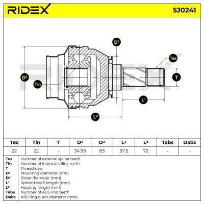 Joint Kit, Drive Shaft RIDEX 5J0241 5J0241 - photo 8