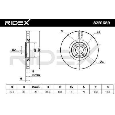 Brake Disc RIDEX 82B1689 82B1689 - photo 7