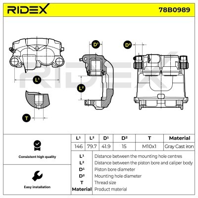 Brake Caliper RIDEX 78B0989 78B0989 - photo 6