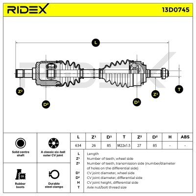 Drive Shaft RIDEX 13D0745 13D0745 - photo 6