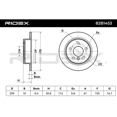 Brake Disc RIDEX 82B1453 82B1453 - photo 5
