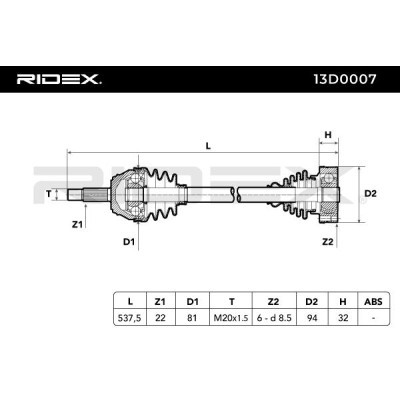 Drive Shaft RIDEX 13D0007 13D0007 - photo 6