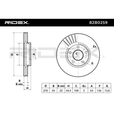 Brake Disc RIDEX 82B0259 82B0259 - photo 5