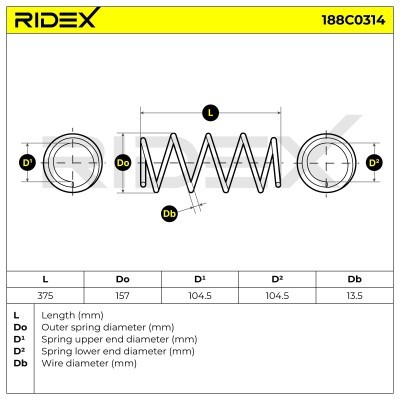 Suspension Spring RIDEX 188C0314 188C0314 - photo 5