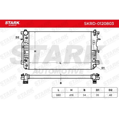 Radiator, Engine Cooling Stark SKRD-0120803 SKRD-0120803 - photo 9