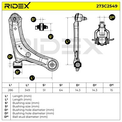 Control Arm RIDEX 273C2549 273C2549 - photo 8