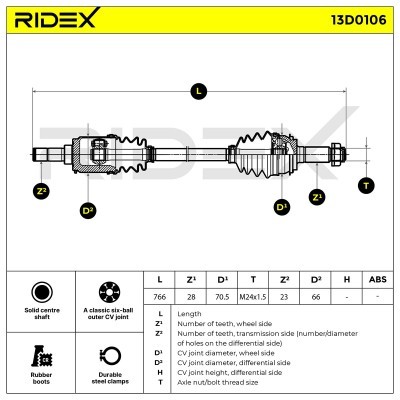 Drive Shaft RIDEX 13D0106 13D0106 - photo 5