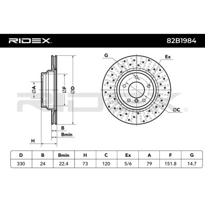 Brake Disc RIDEX 82B1984 82B1984 - photo 6