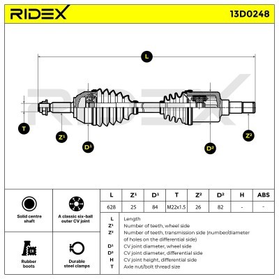 Drive Shaft RIDEX 13D0248 13D0248 - photo 5