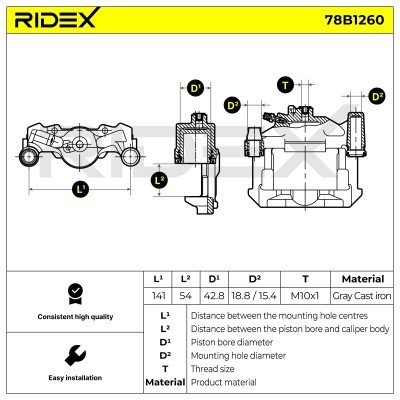 Brake Caliper RIDEX 78B1260 78B1260 - photo 7