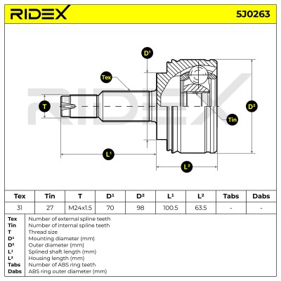 Joint Kit, Drive Shaft RIDEX 5J0263 5J0263 - photo 7