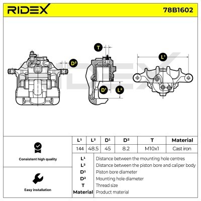 Brake Caliper RIDEX 78B1602 78B1602 - photo 5