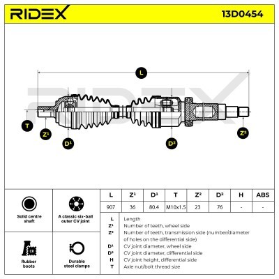 Drive Shaft RIDEX 13D0454 13D0454 - photo 6