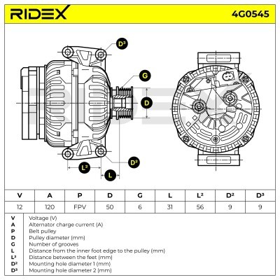 Alternator RIDEX 4G0545 4G0545 - photo 7