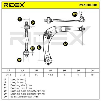 Control Arm RIDEX 273C0008 273C0008 - photo 8
