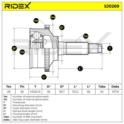Joint Kit, Drive Shaft RIDEX 5J0269 5J0269 - photo 6