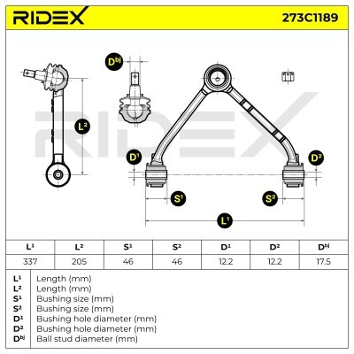 Control Arm RIDEX 273C1189 273C1189 - photo 7