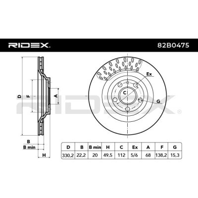 Brake Disc RIDEX 82B0475 82B0475 - photo 3