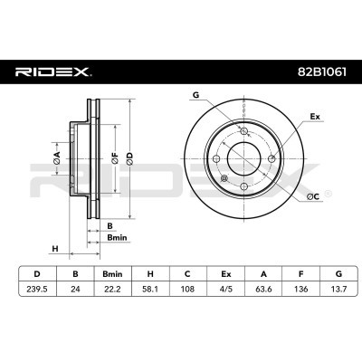 Brake Disc RIDEX 82B1061 82B1061 - photo 8