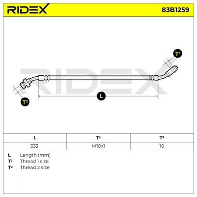Brake Hose RIDEX 83B1259 83B1259 - photo 5