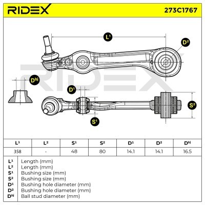 Control Arm RIDEX 273C1767 273C1767 - photo 6