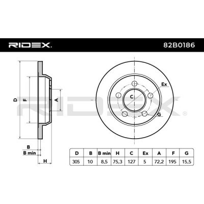 Brake Disc RIDEX 82B0186 82B0186 - photo 4