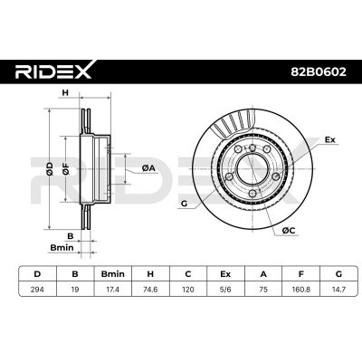 Brake Disc RIDEX 82B0602 82B0602 - photo 3