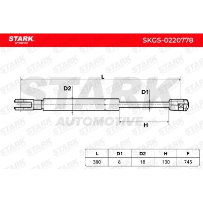 Gas Spring, boot-/cargo area Stark SKGS-0220778 SKGS-0220778 - photo 6