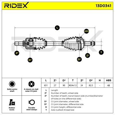Drive Shaft RIDEX 13D0341 13D0341 - photo 7