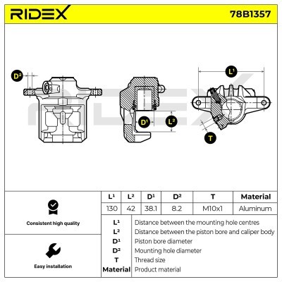 Brake Caliper RIDEX 78B1357 78B1357 - photo 6