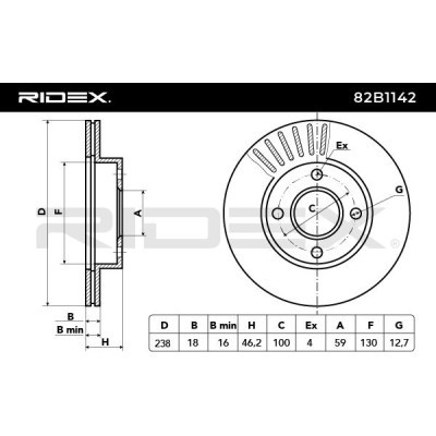 Brake Disc RIDEX 82B1142 82B1142 - photo 3
