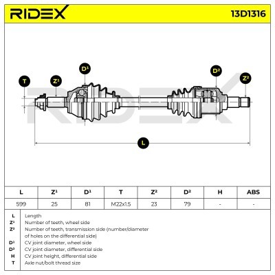 Drive Shaft RIDEX 13D1316 13D1316 - photo 7
