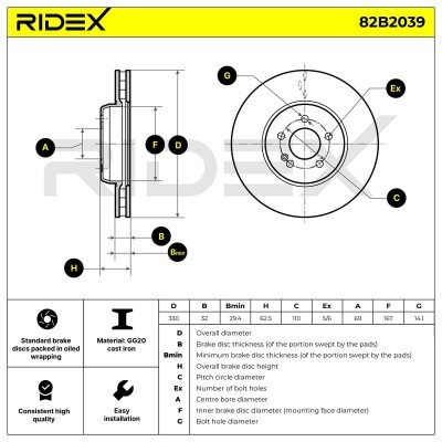Brake Disc RIDEX 82B2039 82B2039 - photo 6