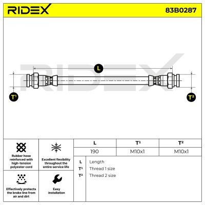 Brake Hose RIDEX 83B0287 83B0287 - photo 3