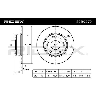 Brake Disc RIDEX 82B0279 82B0279 - photo 3