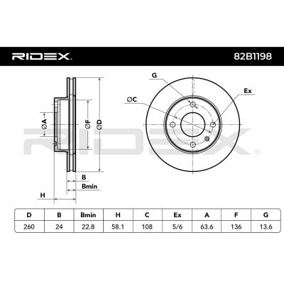 Brake Disc RIDEX 82B1198 82B1198 - photo 6