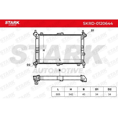 Radiator, Engine Cooling Stark SKRD-0120644 SKRD-0120644 - photo 6