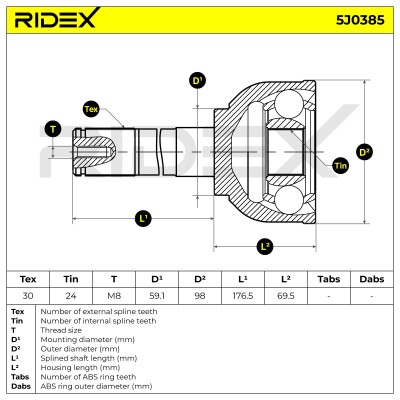 Joint Kit, Drive Shaft RIDEX 5J0385 5J0385 - photo 5