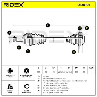 Drive Shaft RIDEX 13D0101 13D0101 - photo 4