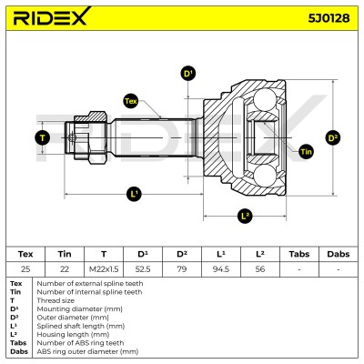 Joint Kit, Drive Shaft RIDEX 5J0128 5J0128 - photo 7