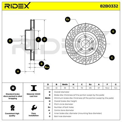 Brake Disc RIDEX 82B0332 82B0332 - photo 5