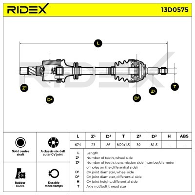 Drive Shaft RIDEX 13D0575 13D0575 - photo 12