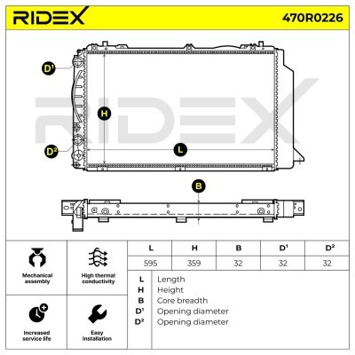 Radiator, Engine Cooling RIDEX 470R0226 470R0226 - photo 5