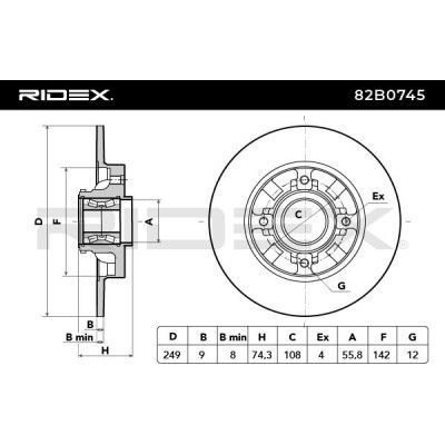 Brake Disc RIDEX 82B0745 82B0745 - photo 5