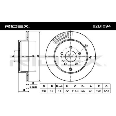 Brake Disc RIDEX 82B1094 82B1094 - photo 3