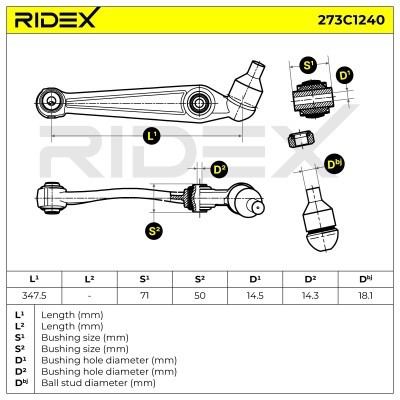 Control Arm RIDEX 273C1240 273C1240 - photo 5
