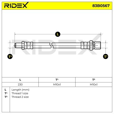 Brake Hose RIDEX 83B0567 83B0567 - photo 7