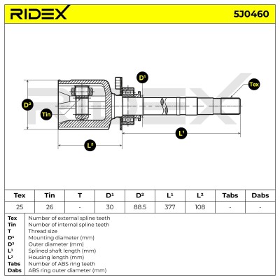 Joint Kit, Drive Shaft RIDEX 5J0460 5J0460 - photo 8