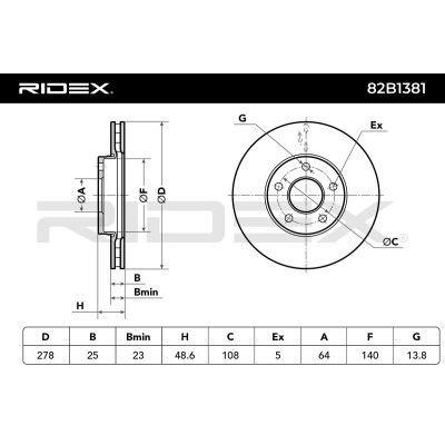Brake Disc RIDEX 82B1381 82B1381 - photo 5