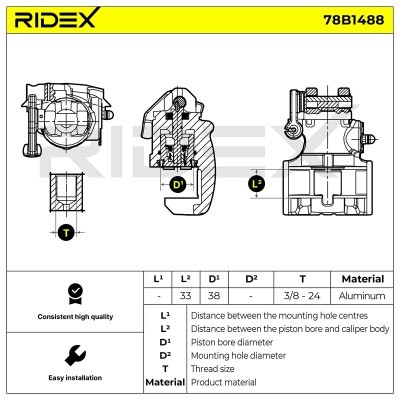 Brake Caliper RIDEX 78B1488 78B1488 - photo 6